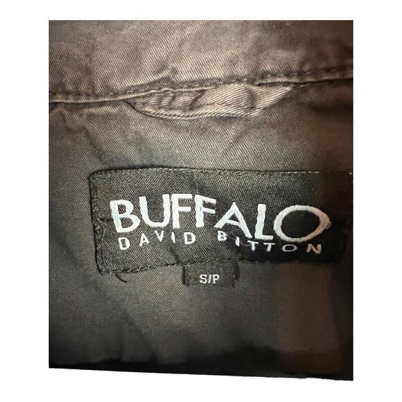 Black Cargo Jacket utility Buffalo David Bitton Cotton Coat Small Womens Pockets - Picture 5 of 8